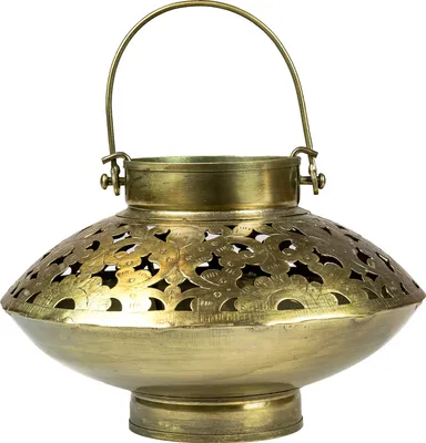 Produktbild von Garten Windlicht Buddha Gold Antik