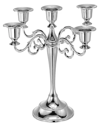 Image de Omgoods - Bougeoir en métal pour bougies coniques, chandelier à 5 branches pour la décoration de table