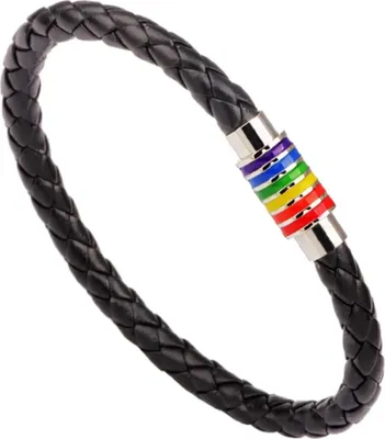 Produktbild von Stylisches Herrenarmband ER-34318 in Schwarz/Silber KP34318