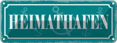 Produktbild von vianmo Blechschild 10x27 cm Heimathafen Dekoration Spruch Zitat