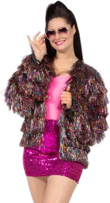 Produktbild von Lametta Disco Jacke bunt Größe: L-XL