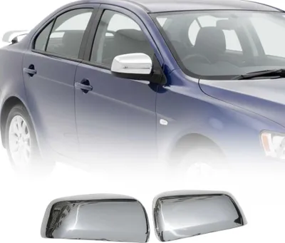 Obrázek produktu pro Kryty zpětných zrcátek pro Mitsubishi Lancer 2008-2017 z chromované oceli, stříbrné