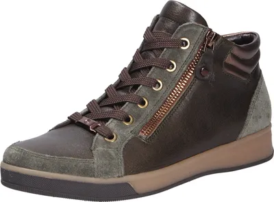 A single high-top sneaker is shown against a white background.