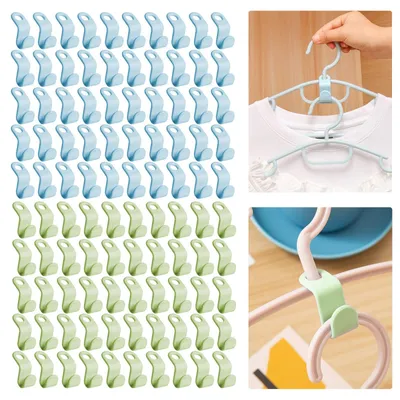 Produktbild von Mehrfach-Kleiderbügel-Verbindungshaken - Platzsparendes Design für Kleiderschränke - 100 Stück