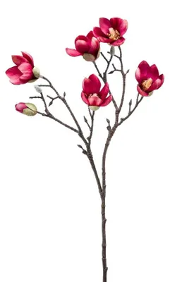 Produktbild von Smaragd Kunstblume Magnolienzweig - 65 cm - dunkelrosa