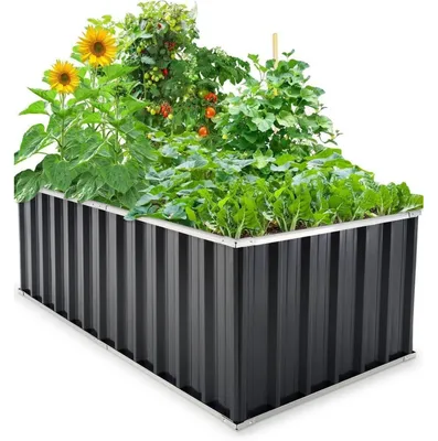 Produktbild von Hochbeet 174x90x60cm verzinkter Stahl Grau Frühbeet Pflanzkasten