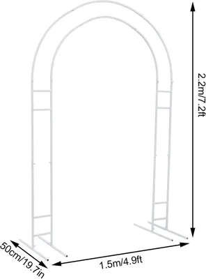 Obrázek produktu pro Kovový rám svatebního oblouku, moderní design, volně stojící konstrukce, M, BÍLÁ