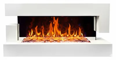 Immagine prodotto di CHEMIN'ARTE - Caminetto elettrico da parete Quartz 3XL 152 cm – Bianco con effetto fiamme LED, riscaldamento programmabile, telecomando