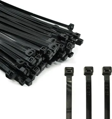 Obrázok produktu pre Stiahovacie pásky, 200 x 4,8 mm, 100 kusov, čierne