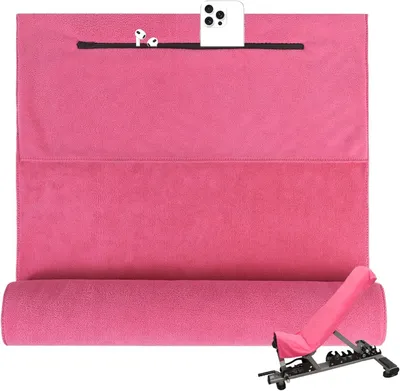 Obrázek produktu pro Sportovní ručník z mikrovlákna, rozměry 120 x 50 cm, s kapsou na zip, vhodný do fitness centra