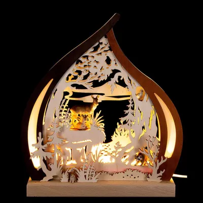 Produktbild von Romantikleuchte Tiere des Waldes (25x28cm) von RATAGS Holzdesign