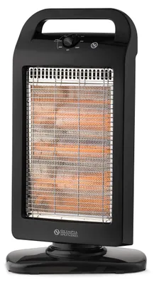 Produktbild von Halogen-Wärmestrahler, oszillierend, 1200 Watt - Schwarz - Für den Innenbereich, Montage am Boden