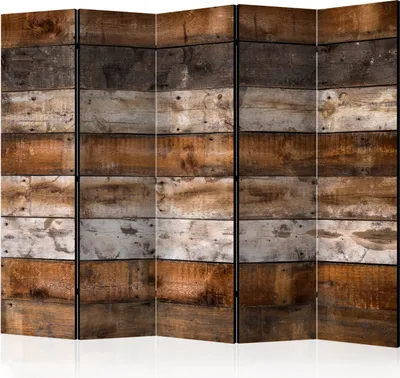 Image de Cloison acoustique en bois Paravent photo 225 x 172 cm imprimé recto-verso sur toile non tissée Mousse acoustique Cloison Paravent espagnol Brise-vue Bureau à domicile Aspect bois Planches en bois f-B-0125-z-c