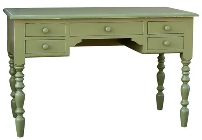 Produktbild von Casa Padrino Landhausstil Schreibtisch Antik Stil Grün 130 x 65 x H. 85 cm - Massives Kiefernholz Arbeitszimmermöbel