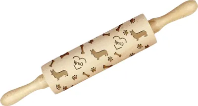Produktbild von Walisischer Corgi - Nudelholz mit Hund, Verzieren von Keksen mit einem Nudelholz in Mustern, Geschenk für den Keramiker der Marke Art-Dog