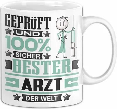 Produktbild von Arzt Geschenk Lustiger Spruch für Arzt Geschenkidee Bester Arzt Der Welt (Weiß)