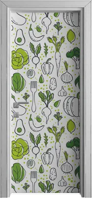 Produktbild von Tür Selbstklebende 80x210 cm Türfolie Türtapete Klebefolie - Frisches Gemüse