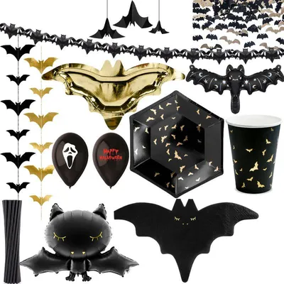 Produktbild von Fledermaus Halloween Party Deko Partyset 70 tlg.