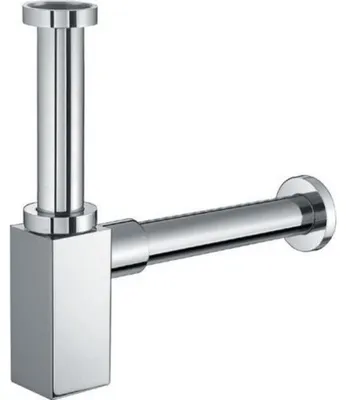 Produktbild von Waschtisch-Siphon 5/4", Durchmesser 32mm, eckig, Chrom