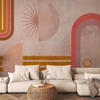 Produktbild von Vlies Fototapete - Pink Arcs 250x175 cm Abstrakt a-A-0838-a-a