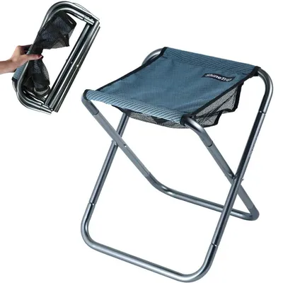 Produktbild von Faltbarer Hocker – Aluminium 7075 – 0,4 kg – Mit Transporttasche – Größen S, M oder L – Für Camping und Angeln