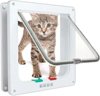 Immagine prodotto di Porta per cani e gatti con chiusura magnetica a 4 ante, facile da installare, telaio telescopico