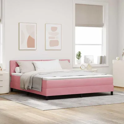 Immagine prodotto di Maison Exclusive - Letto boxspring con testiera Rosa 180 x 200 cm in velluto