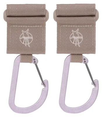 Imagen del producto de Sujetadores para cochecito de bebé LÄSSIG (2 unidades). Incluyen: cierre de velcro, mosquetón y gancho mosquetón