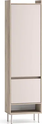 Productafbeelding van FURNLUX garderobekast Voco, eikenhout en beige, 54 cm / Hoofdkleur: beige / Afmetingen: 54 x 198 x 34 cm