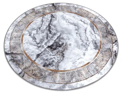 Image de Tapis lavable MIRO 51199.805 cercle Marbre, grec antidérapant - gris / or gris cercle 100 cm