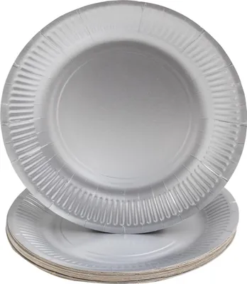 Produktbild von Pronappe 35x Runde Pappteller, 10 St Ø 23 cm, 100% plastikfrei Silber 79311I