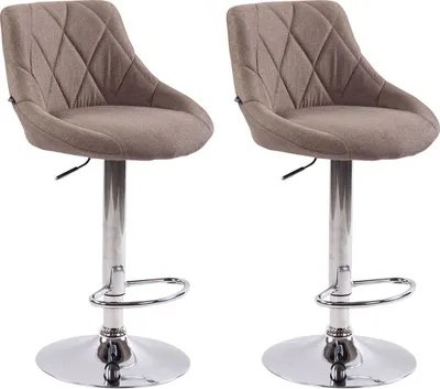 Produktbild von 2er Set Barhocker Lazio Stoff C taupe