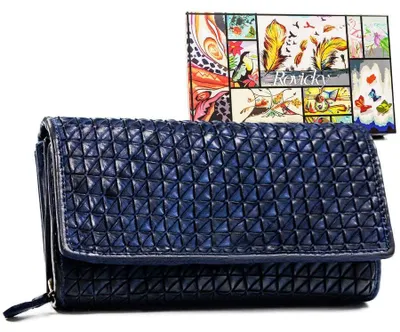 Immagine prodotto di Rovicky | Elegante portafoglio da donna, in pelle, blu, 17x10 cm