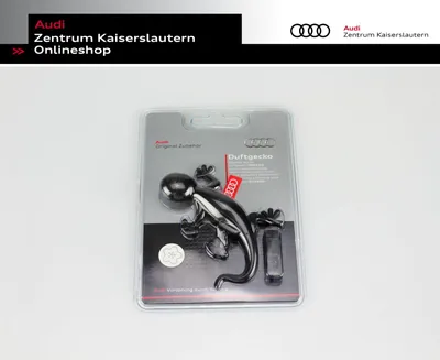 Produktbild von Audi Duftspender, Duftgecko, mit Befestigungsclip, 45 Tage anhaltener Duft, würzig leicht holziger Duft, schwarz