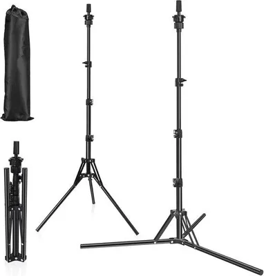 Produktbild von Pruikständer verstellbar aus Edelstahl - 50 bis 160 cm