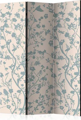 Produktbild von 3-teiliger Einseitiger Vlies Paravent - Spring commotion 135x172 cm Blumen b-C-0428-z-b