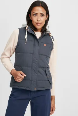 Produktbild von OXMO OXLewonda Damen Weste Steppweste Outdoor Weste mit Kapuze