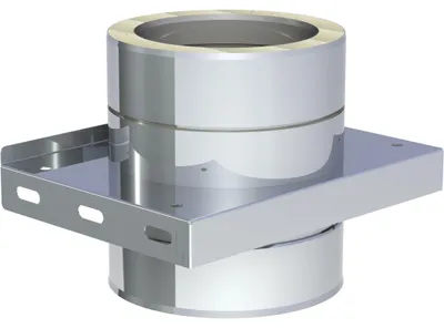 Produktbild von Jeremias DW-ECO 2.0 Grundplatte Zwischenstütze Edelstahl 600mm doppeltwandig Schornstein Abgassystem für stabile Montage