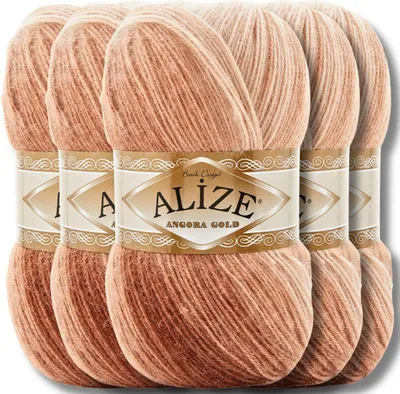 Produktbild von Alize 5x 100g Angora Gold Batik Wolle mit Farbverlauf, Häkeln, Stricken (8057)