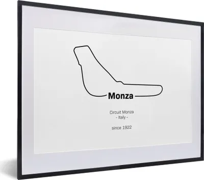 Produktbild von MuchoWow® Gerahmtes Poster Formel 1 - Monza - Rennstrecke 40x30 cm - Poster mit Schwarzem Bilderrahmen Wandposter Rahmen Foto Bilder - Bilderrahmen - Poster im Rahmen