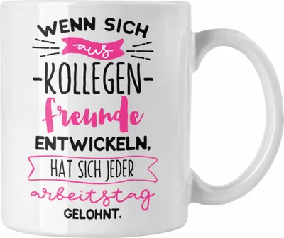 Produktbild von Trendation - Kollegen Tasse Geschenk Beste Kollegin Kollege Wenn Aus Kollegen Freunde Werden (Weiß)