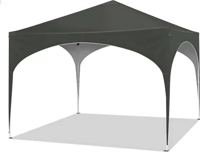 Immagine prodotto di Happiq 3x3m party tent - Gazebo pop-up con tetto semicircolare - Gazebo pieghevole impermeabile con borsa di trasporto - Altezza regolabile - Senza pareti laterali - Grigio