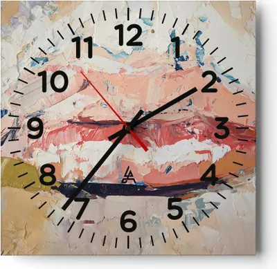 Produktbild von Wanduhr - Quadrat - Glasuhr - Mund pastos Stück - 40x40cm - Schleichendes Uhrwerk - Lautlos - zum Aufhängen bereit - Dekoration Modern - Wanddekoration aus Glas - C4AC40x40-4422