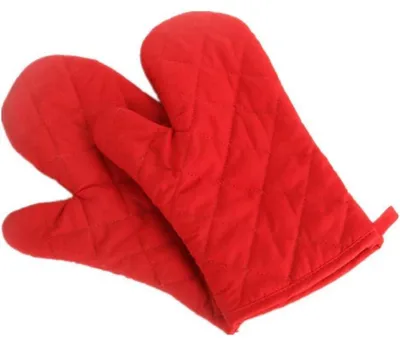 Productafbeelding van Ovenwanten, hittebestendig, verdikt, katoen-polyester voering, 1 paar, rood