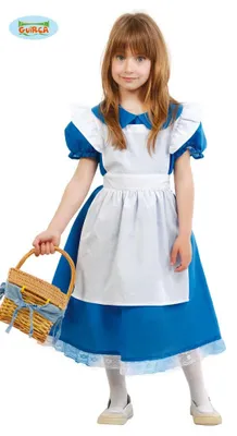 Productafbeelding van Blauw sprookjesjurk - Verkleedpak voor meisjes, maat 110 - 146, maat: 110/116
