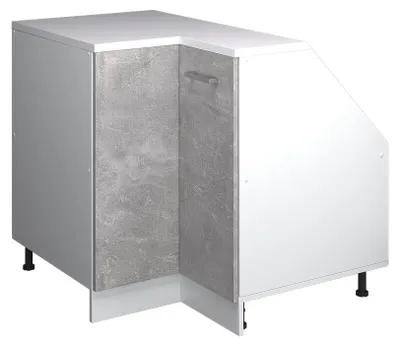 Produktbild von Eck-Küchenschrank für Dachschrägen Vicco R-Line Beton 75.6 cm mit 1 Tür, Schrankkorpus 60 cm Tiefe, Model 60127
