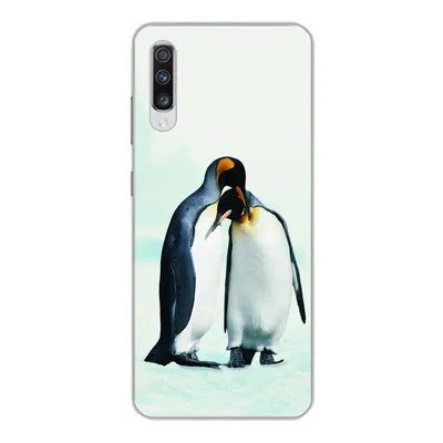 Produktbild von MuchoWow® Handyhülle Schutzhülle Hülle für Samsung Galaxy A70 Pinguine - Schnee - Familie Silikon Softcase Handy Hülle - Schutzhaube
