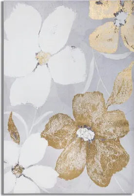 Produktbild von Mehrfarbiger Blumen-Leinwanddruck, 80x3x120 cm