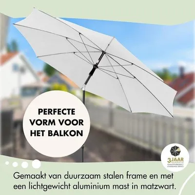 Obrázok produktu pre Kruhový balkónový slnečník 200 cm, tmavošedý, s nastaviteľným uhlom