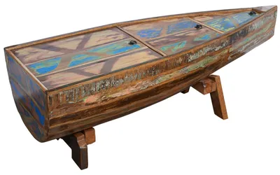Produktbild von MASSIVMOEBEL24.DE Couchtisch Altholz 155x52x45 mehrfarbig lackiert NATURE OF SPIRIT #106